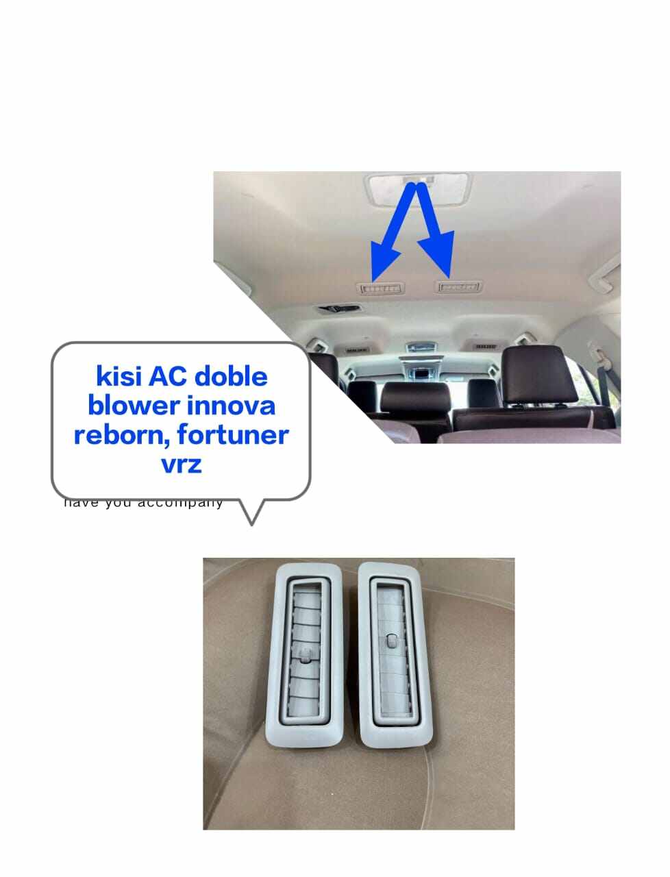 1 PCs original air conditioning Doble grille blower Innova reborn and Fortuner vrz price Harga 40,000 rupiah*Gratis Ongkir