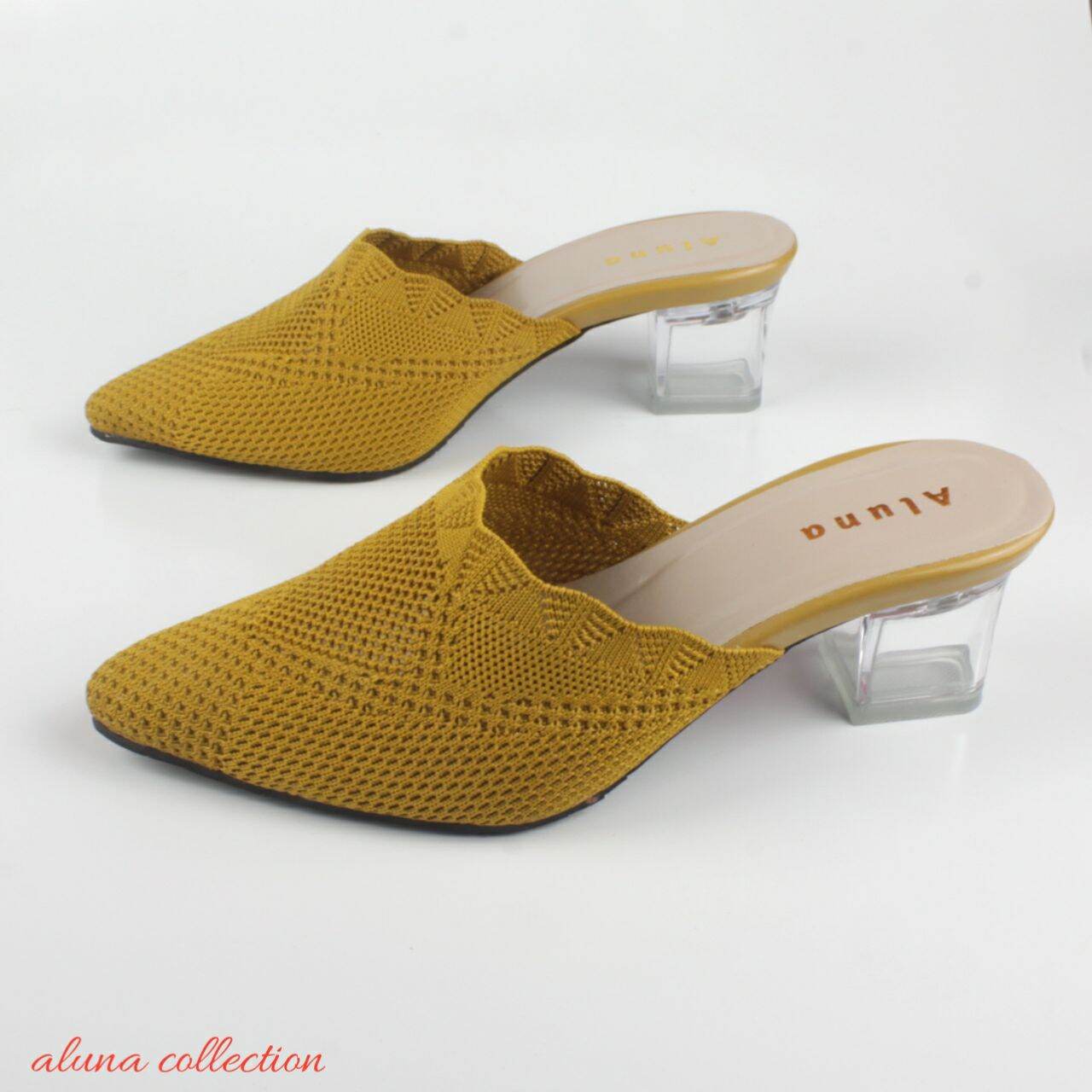 sandal wanita hak kaca rajut impor aluna collection NYA 776