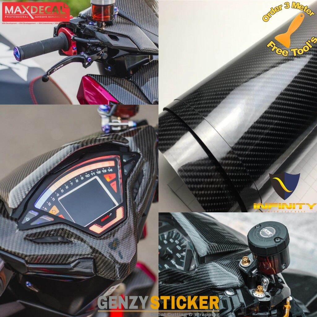 Stiker Skotlet Carbon 6d Hitam Super Glossy Sticker Scotlite Karbon