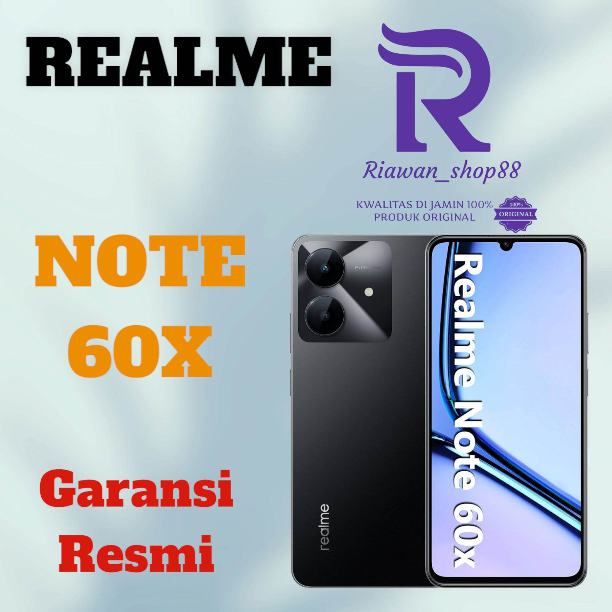 Hp realme NOTE 60X RAM 6GB+128GB ,CAMERA 32MP, 5000MAH,SUDAH TERDAFTAR RESMI DI KEMENTRIAN ,GARANSI RESMI Harga  1,155,000 Ringgit*Penghantaran Percuma