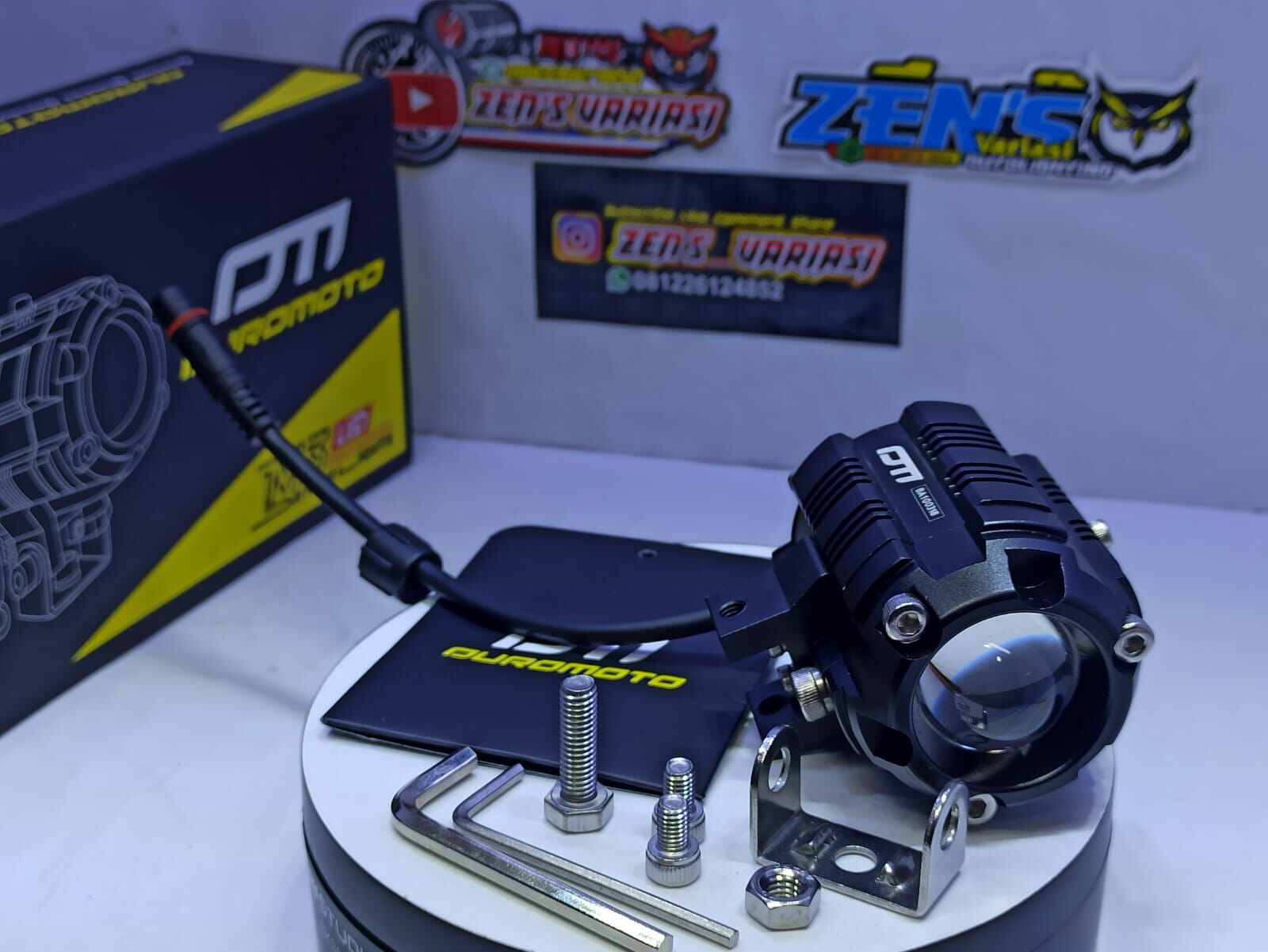 DUROMOTO M3 PRO , LAMPU TAMBAHAN MOTOR DAN MOBIL 2 WARNA. 