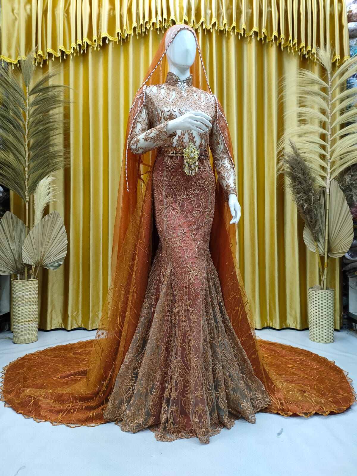 Wedding Dress Gaun Pengantin Full Payet Span Duyung Mewah Sudah Lengkap