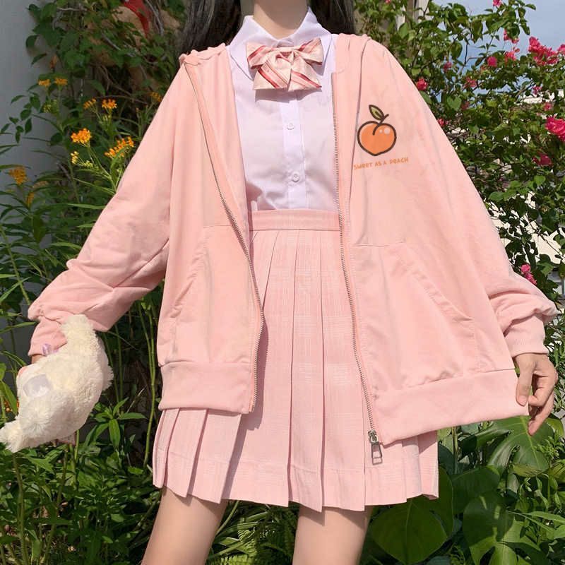 ZIP HOODIE PEACH PEACHY SWEET AS A PEACH BIG SIZE JAKET RESLETING