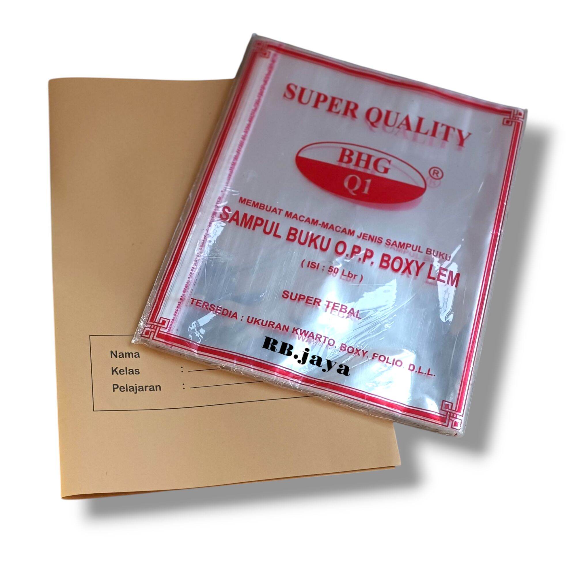 Paket 20 Pcs Sampul Buku -10 Sampul Kertas + 10 Sampul Plastik (Ukuran Boxy & Kwarto