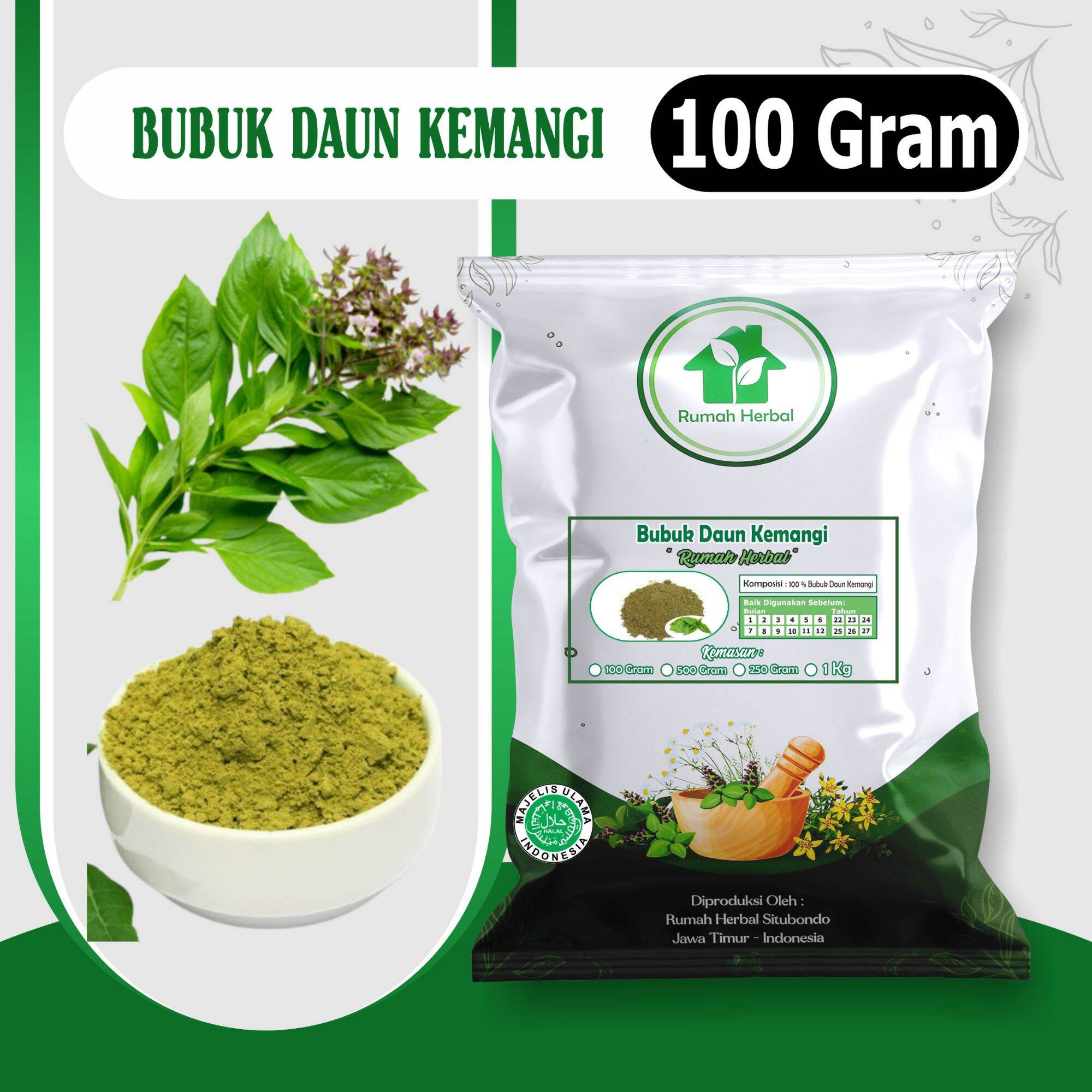 Bubuk Daun Kemangi Kemasan 100 Gram Lazada Indonesia