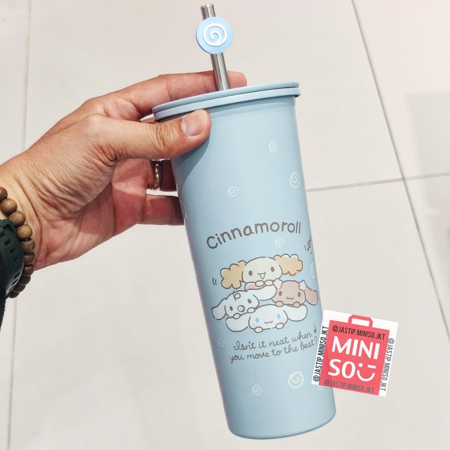 MINISO x SANRIO 🆕 Botol Minum Tumbler Stainless + Sedotan SANRIO  Characters (800ml) MY MELODY / CINNAMOROLL / HELLO KITTY | Lazada Indonesia