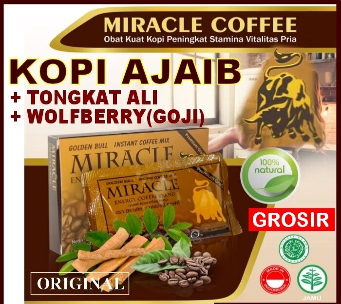 Miracle Energy Coffee 1 Box 12 Sachets / Miracle Stamina Coffee / Golden Bull Instant Coffee