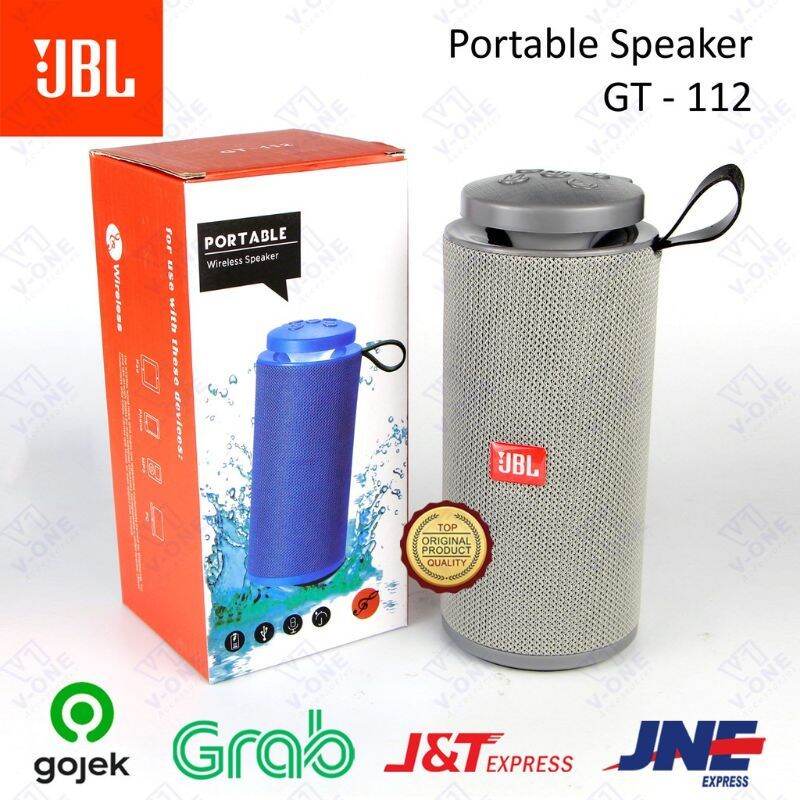 Speaker Bluetooth JBL GT -112+LED mini Speaker Wireless TABUNG EXTRA ...