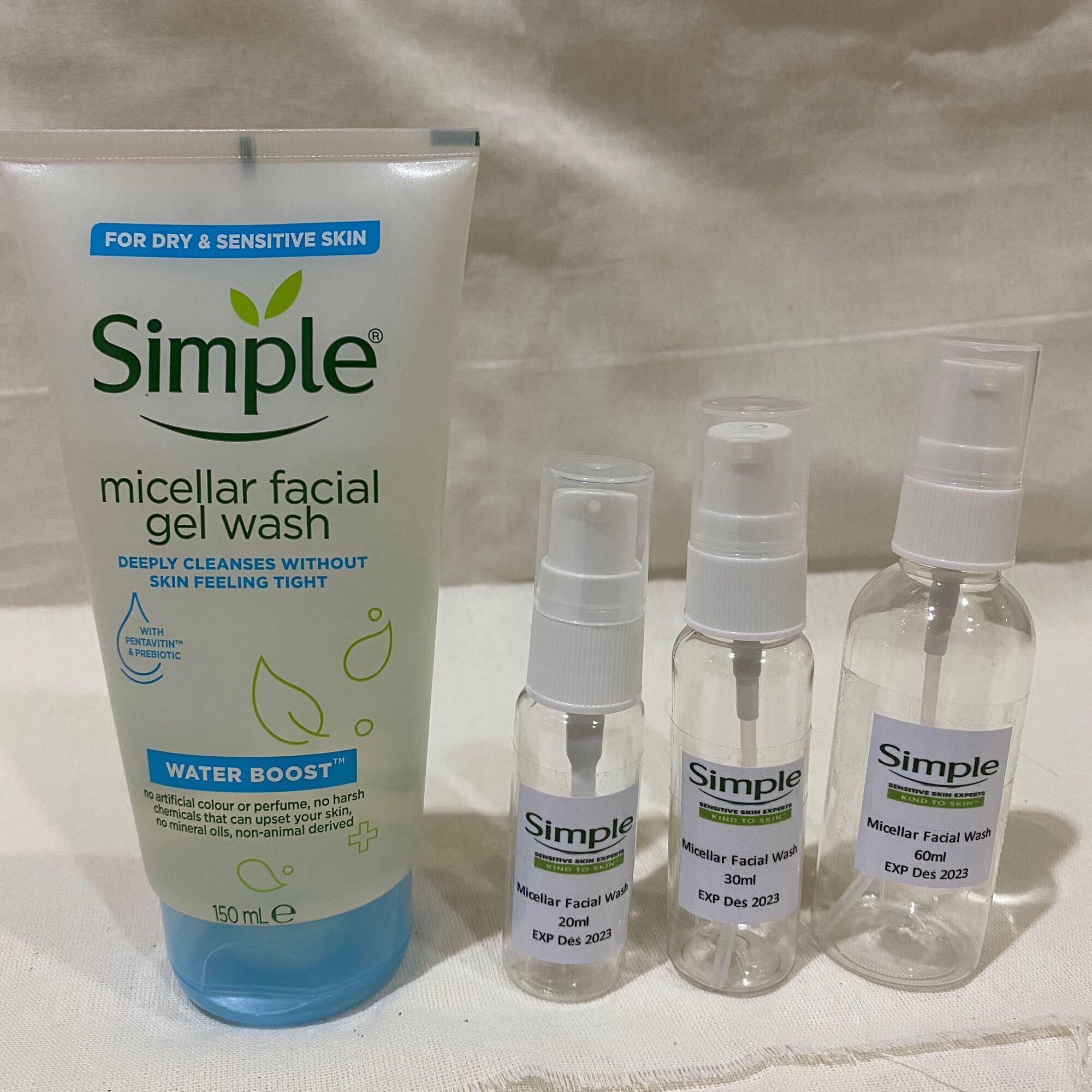 [Share in Jar] Simple Micellar Facial Gel Wash 100 Original BPOM
