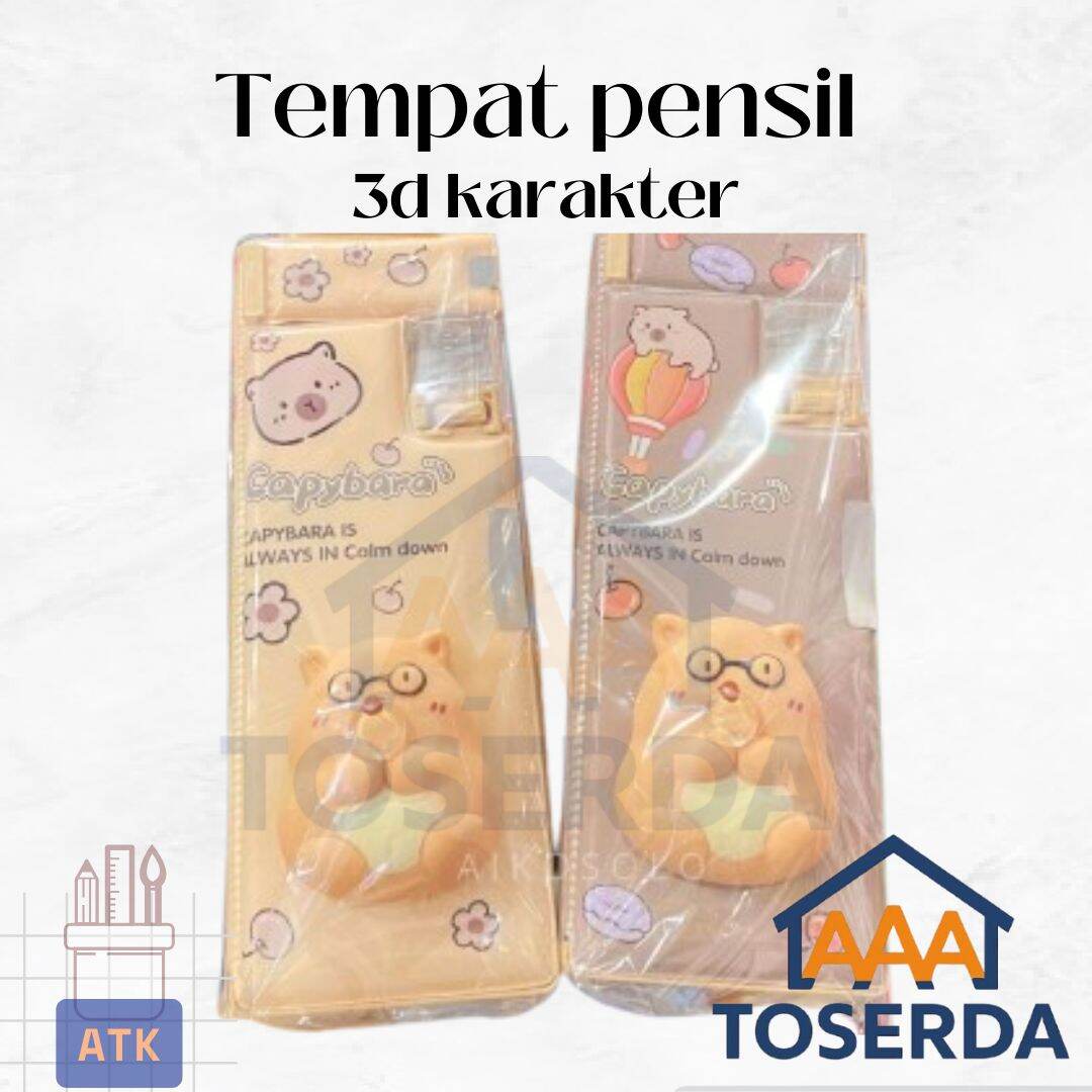 AAA Toserda | Tempat Pensil Magnet 3D Karakter Squishy Lucu Lotso Capybara Superhero Unik Kekinian