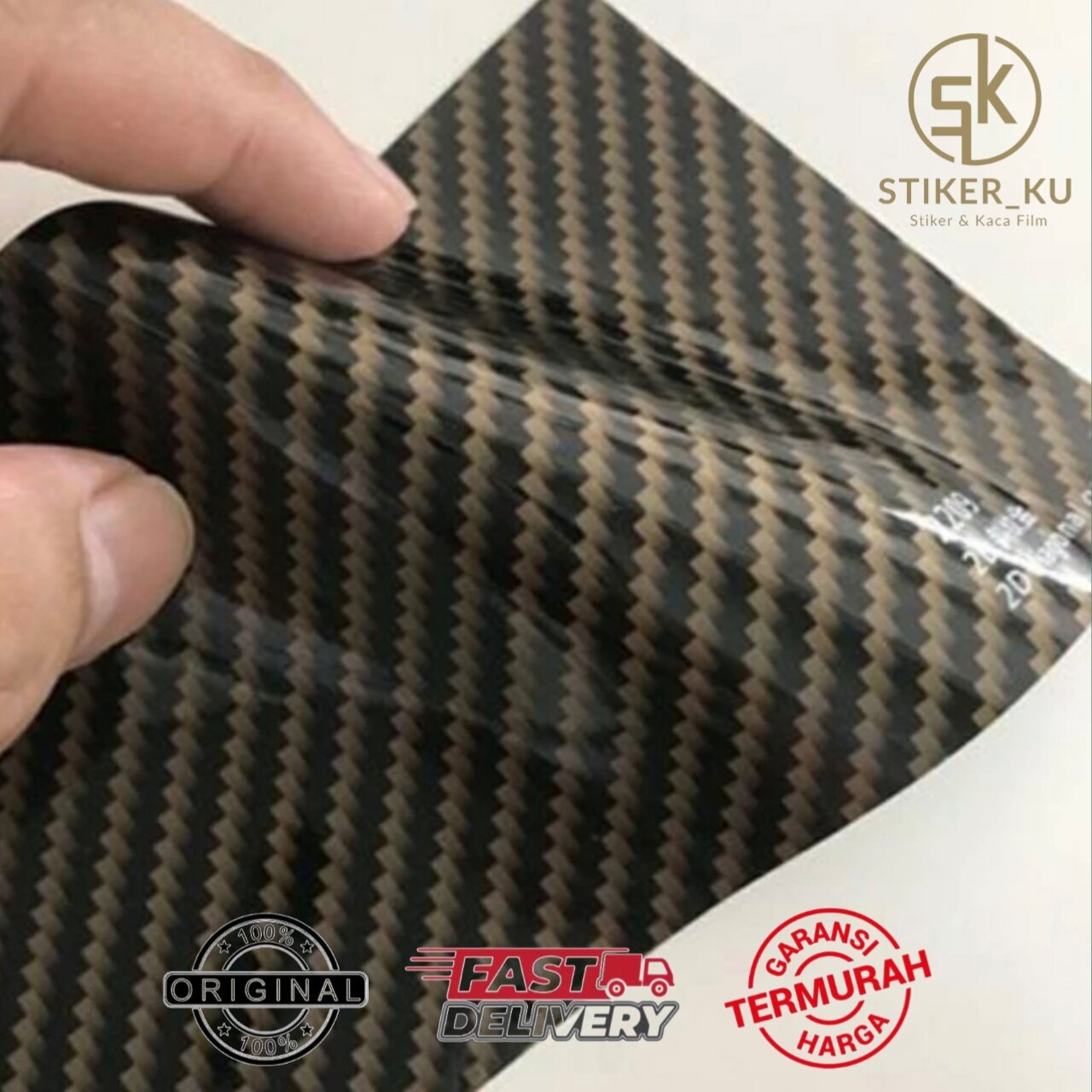 Sticker Scotlite Carbon Gold dan Carbon Silver Lebar 50cm Harga 19,900 rupiah*Gratis Ongkir