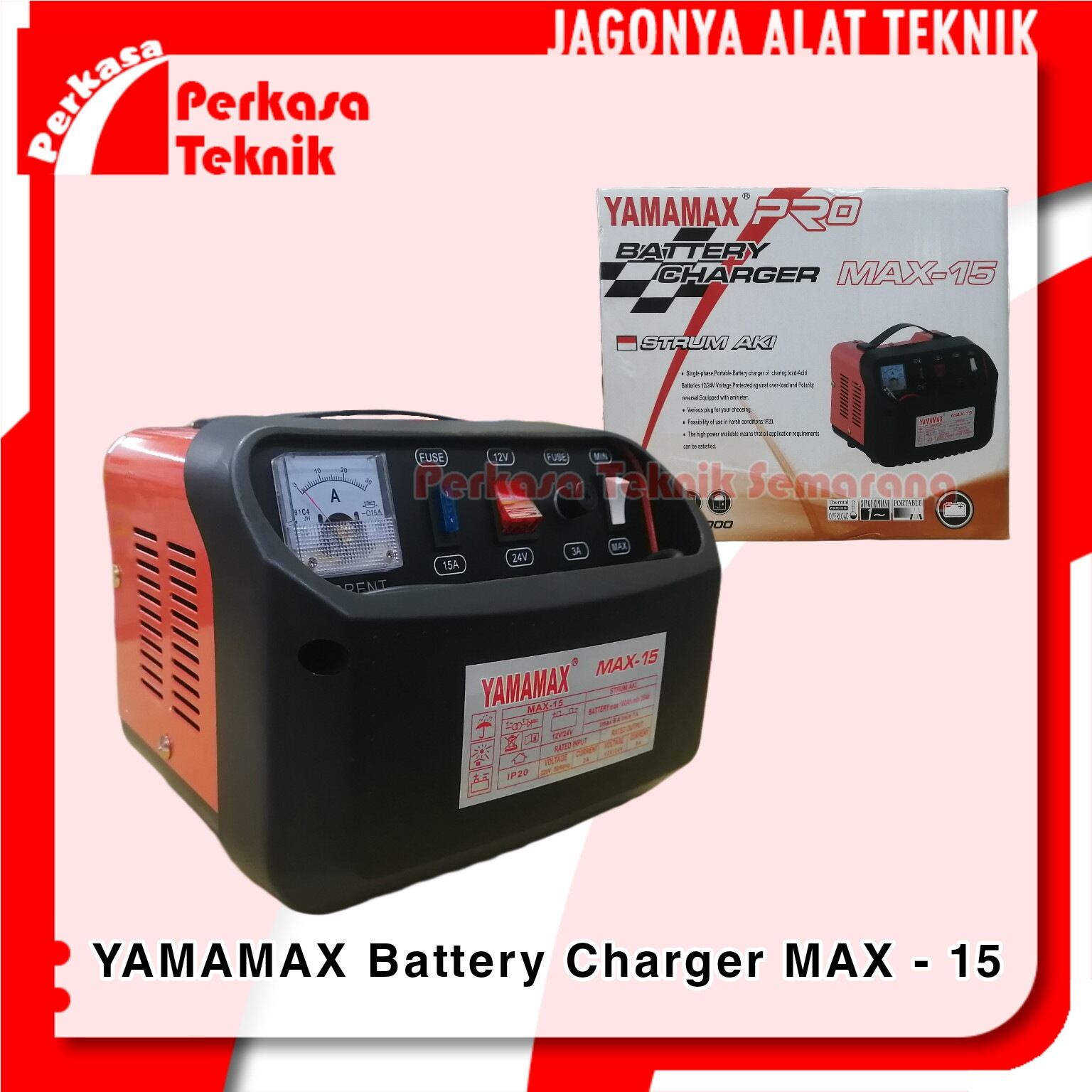 YAMAMAX MAX-15 STROOM ACCU STRUM AKI BATTERY CHARGER 12V 24V CAS MOBIL