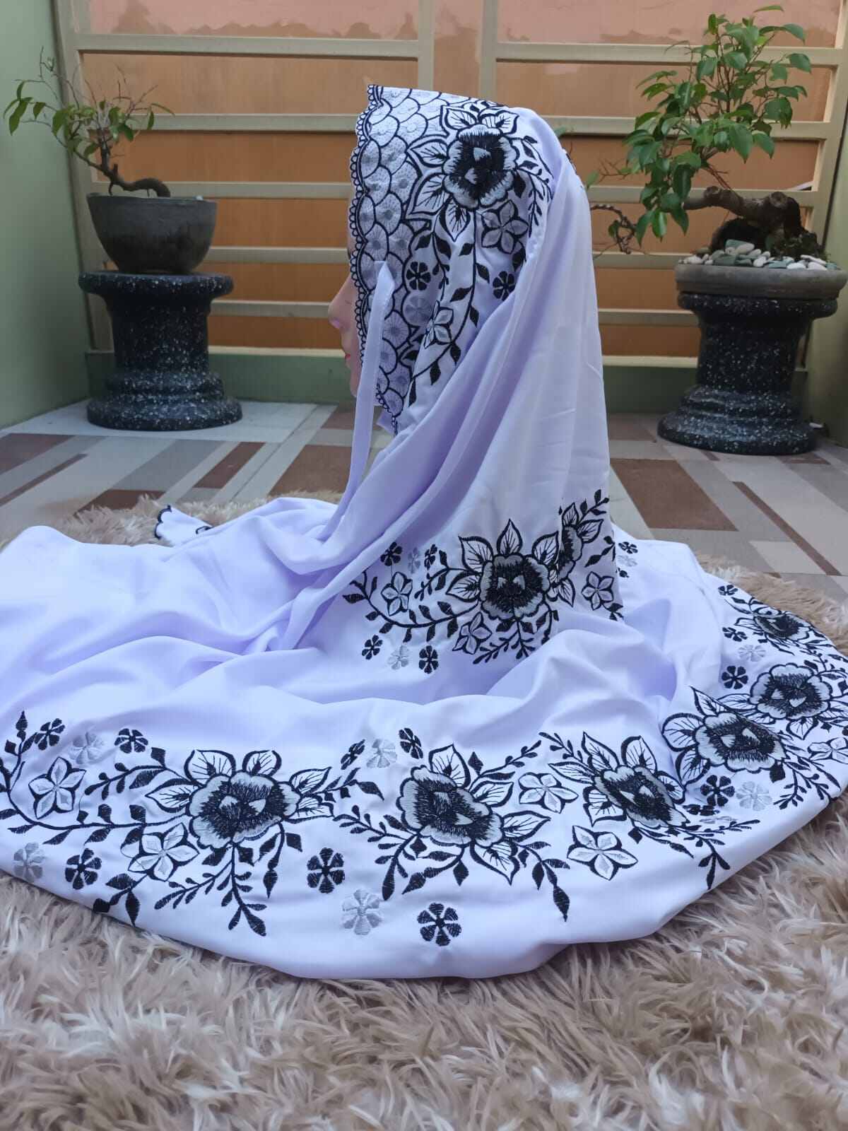 Mukena Dewasa Lajuran Terusan Langsungan Motif Bordir, Mukena Lajuran Terusan Kain Adem,Mukena Polino,โฆ