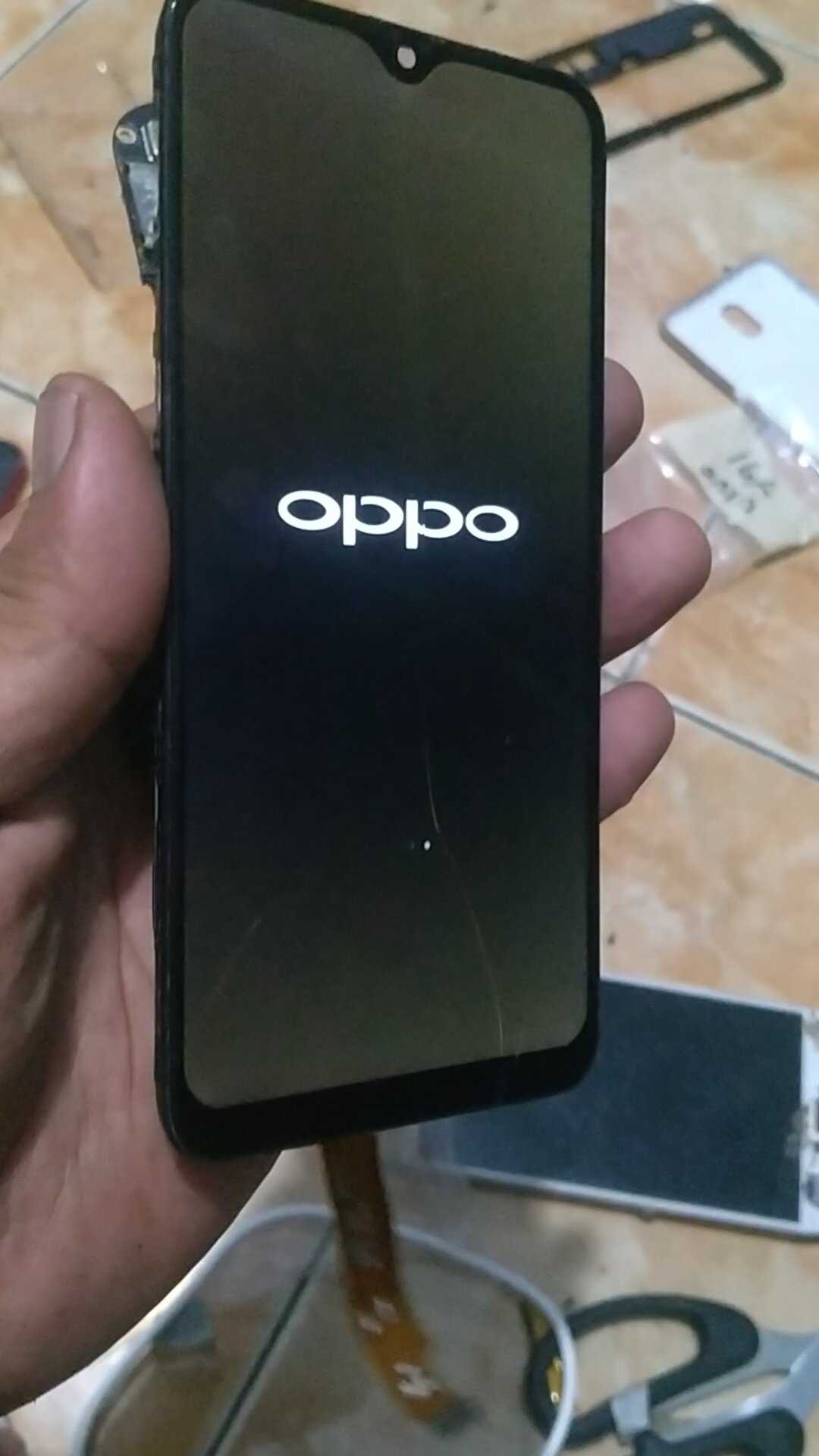 Lcd Tc Retak Hp Oppo A12 Oppo A5s Oppo A7 Minus Tc Retak Sentuh Normal