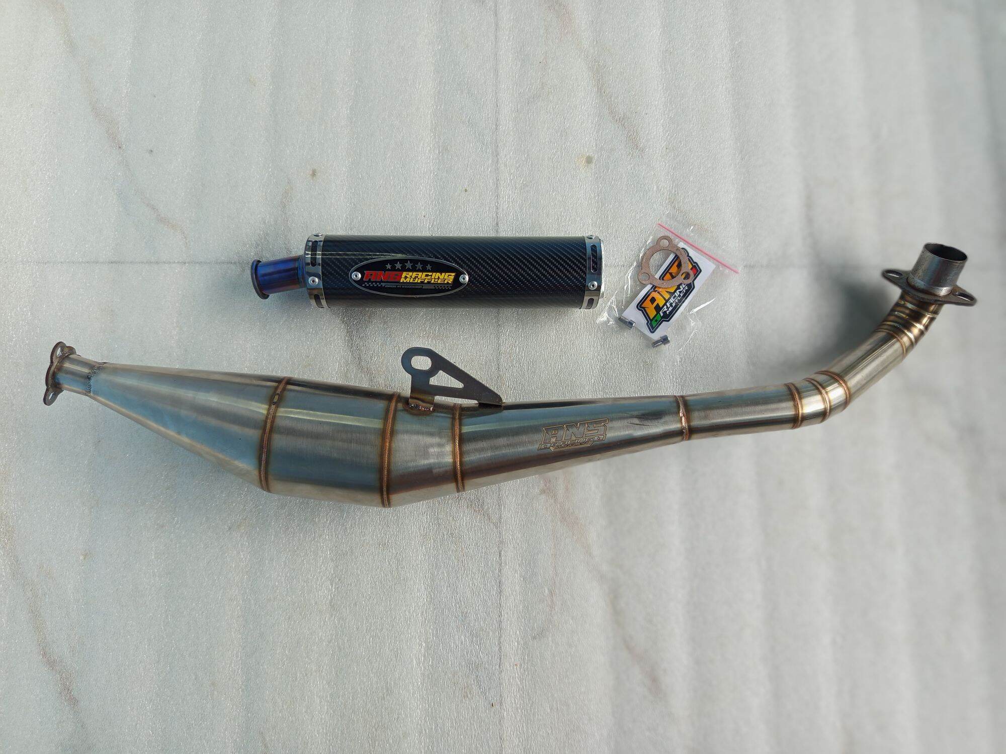 Knalpot kolong samping fiz R Force 1 ANS Racing carbon stainless Harga 550,000 rupiah*Gratis Ongkir