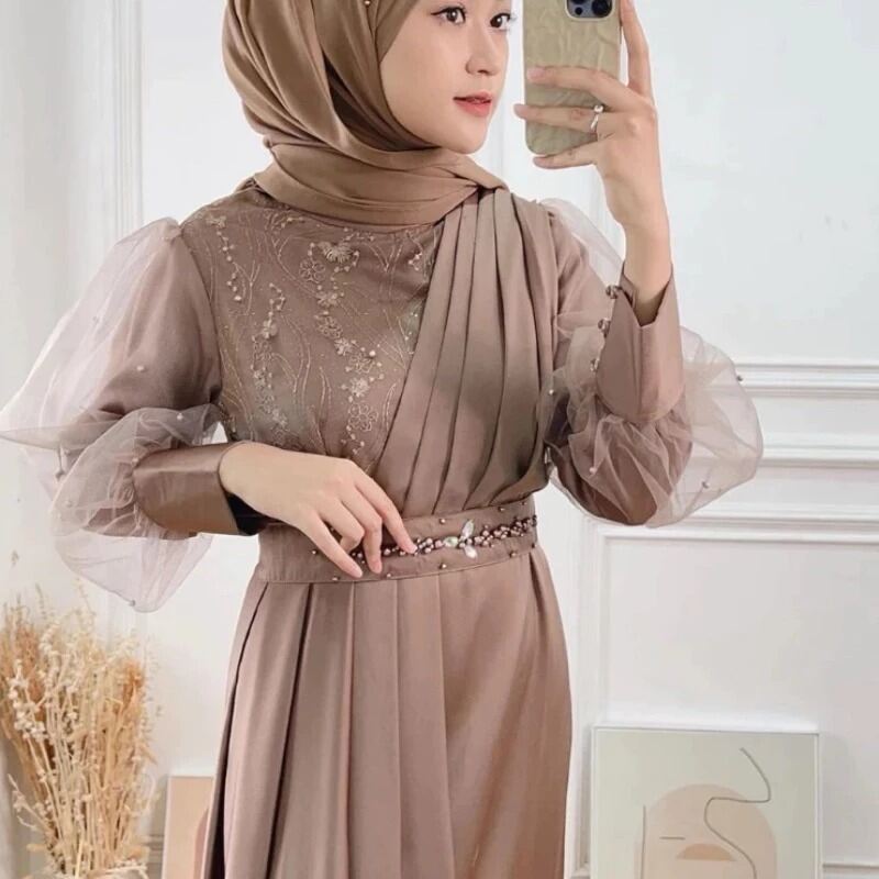 dress brokat kombinasi satin Gaun Satin Kombinasi Brokat - Jual Gaun Satin Kombinasi Brokat Terbaru  Indonesia | Gaun Pesta Satin Brokat | Dress Kondangan Kombinasi Saten |  Outer Dan Dress Satu Pasang