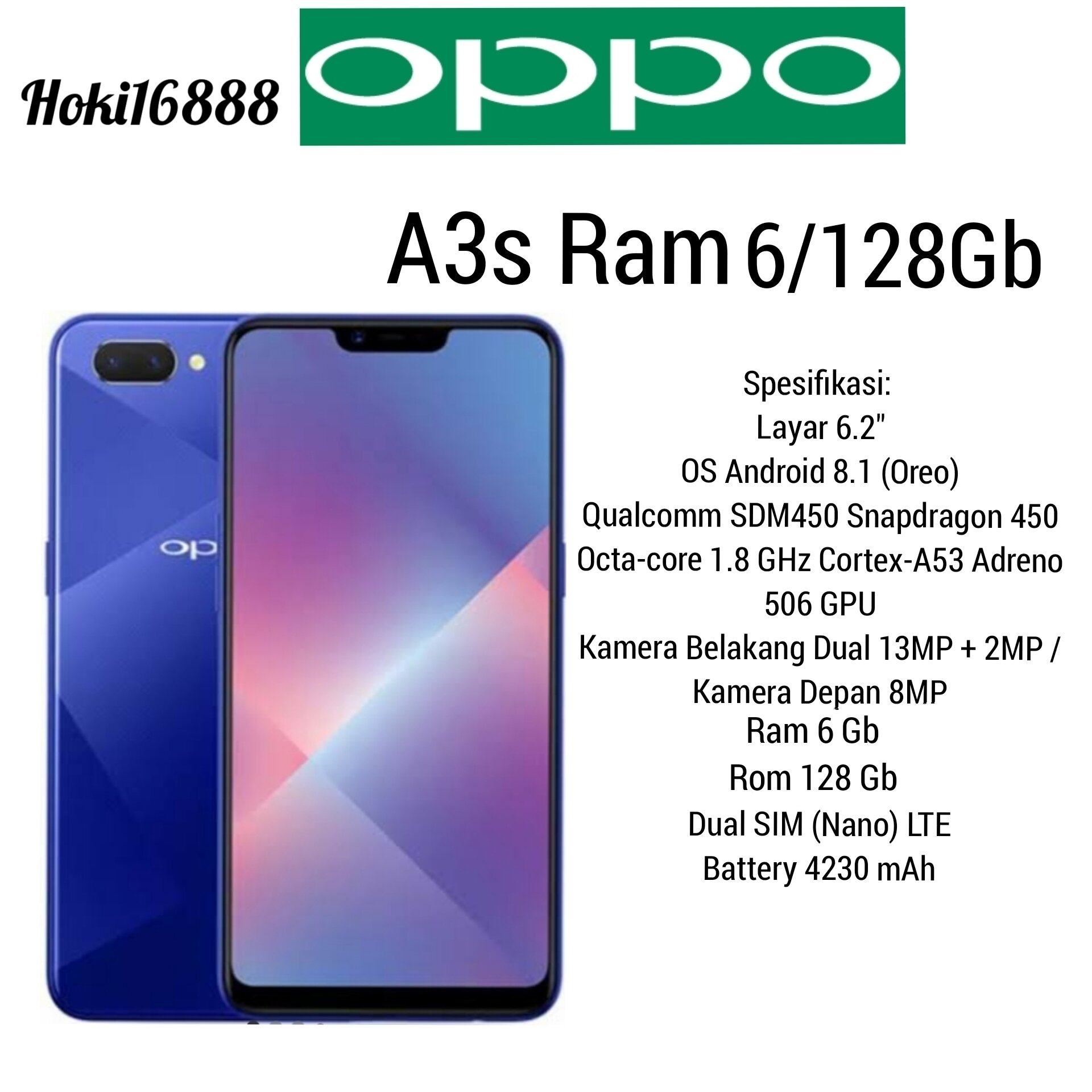 oppo a3s ram 6 spek