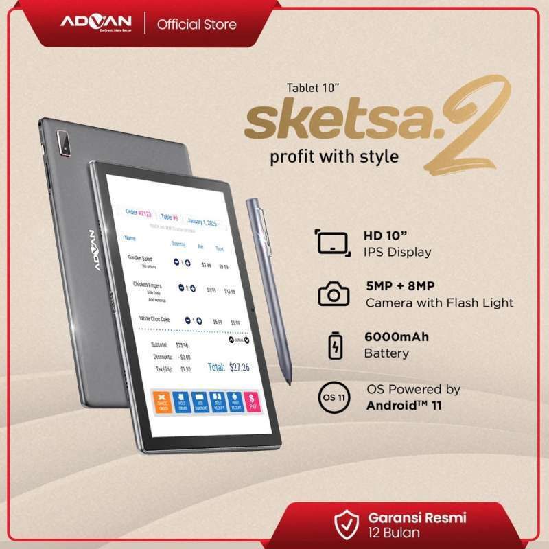 ADVAN TAB SKETSA 2 4GB FREE KEYBOARD GARANSI RESMI Harga  2,450,000 Ringgit*Penghantaran Percuma