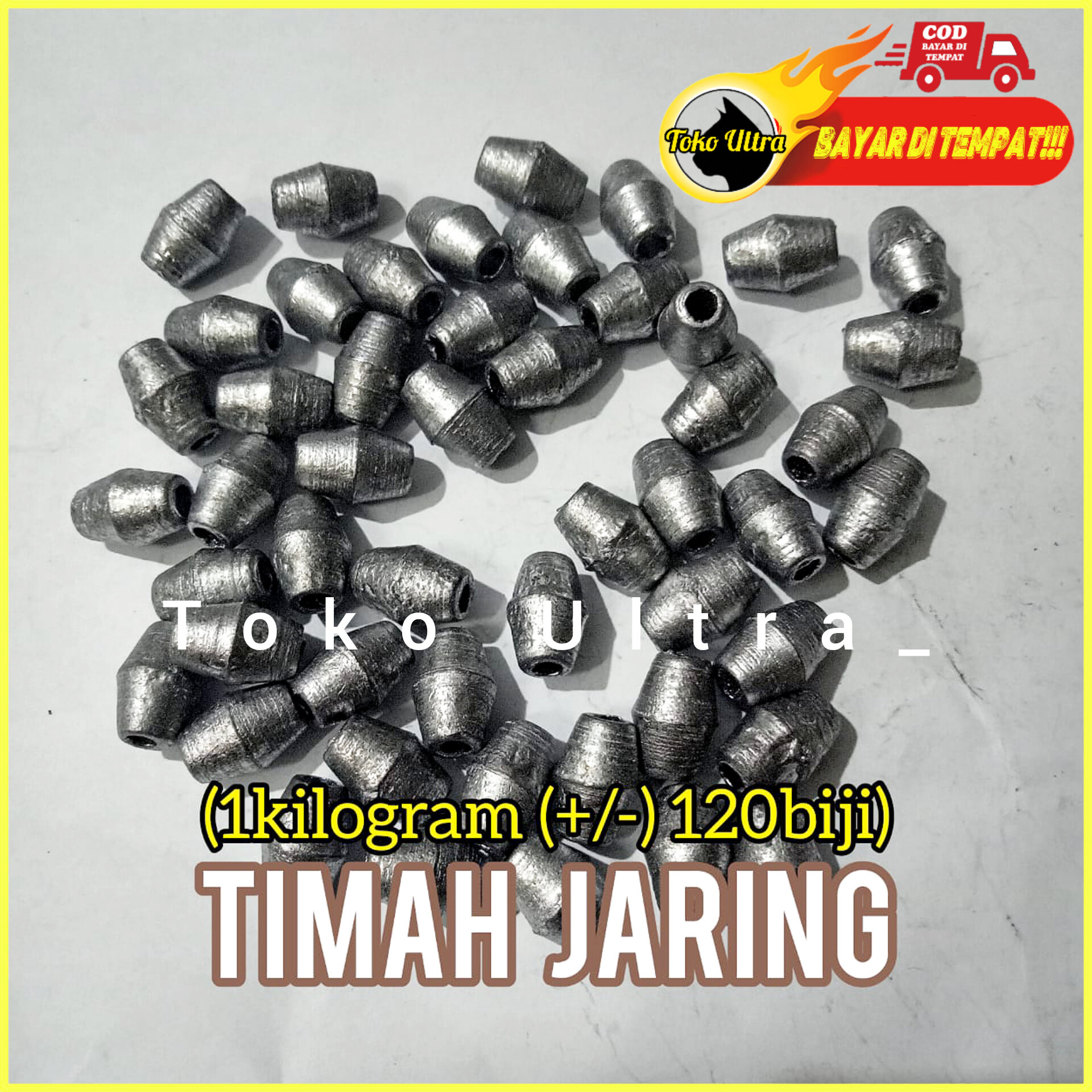 Batu Besi Jaring Pukat 25mm 1KG/Batu Ladung Pantai/ Perforated