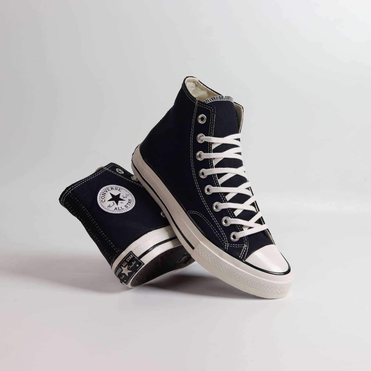 converse black high top shoes