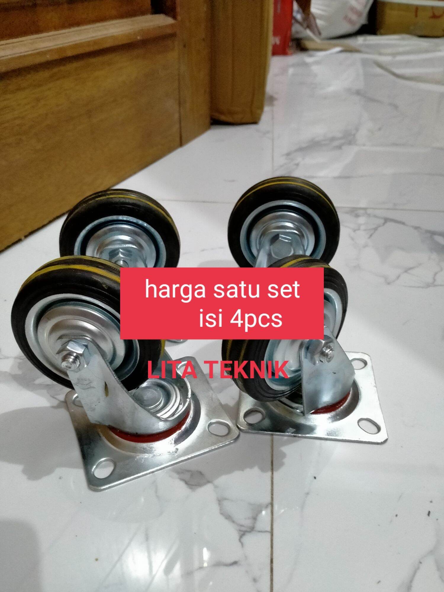 roda karet 3inch roda Caster 4pcs Harga  55,000 rupiah*Gratis Ongkir