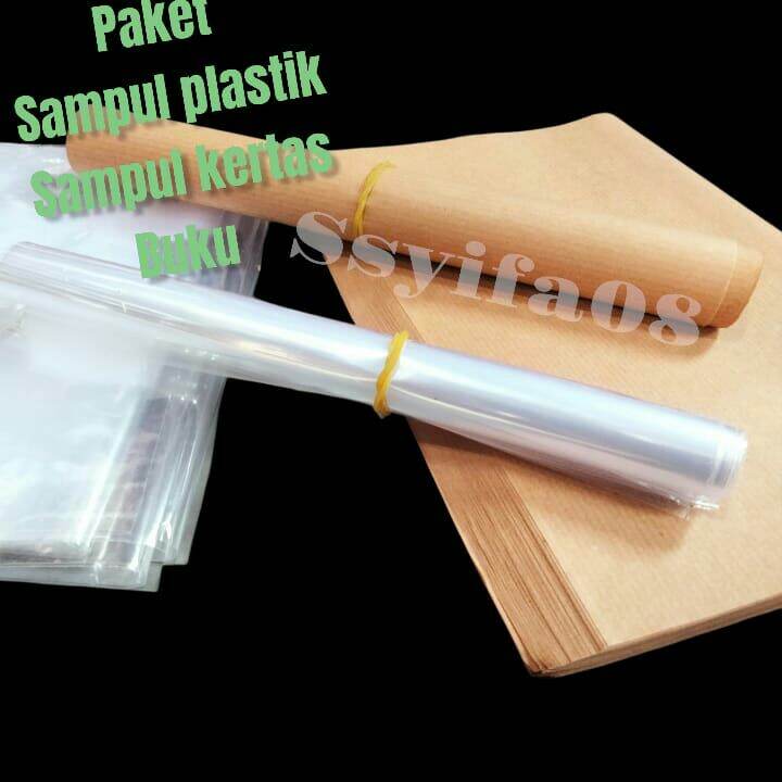 PAKET KERTAS SAMPUL DAN PLASTIK BUKU/10PCS