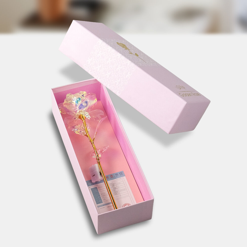Kado Anniversary Pacar Bunga Mawar Dekorasi Artificial Rose Gold Foil Rose 24K