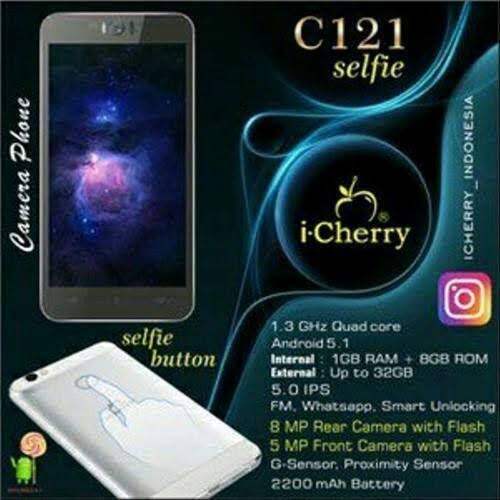 SALE!! HP ICHERRY C121 SELFIE ANDROID RAM 1/8GB QUADCORE DUAL SIM Harga 450,000 rupiah*Gratis Ongkir