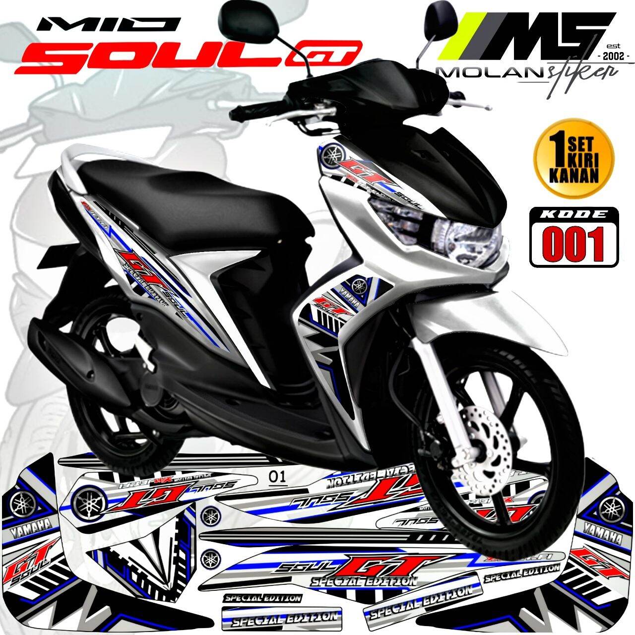 Decal Sticker Striping Variasi Mio Soul Gt Yamaha