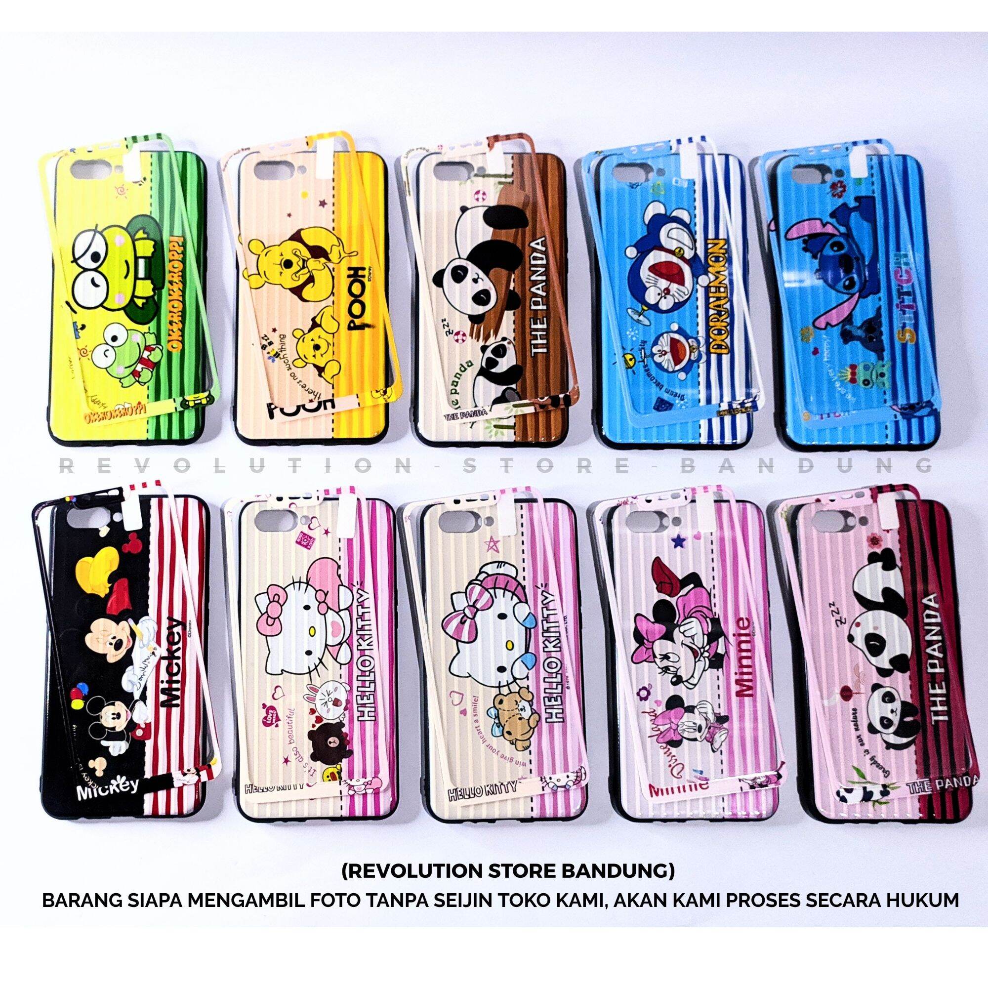 Casing Oppo A3s Realme C1 Karakter Doraemon Hello Kitty Keroppi Mickey Minnie Mouse Panda Stitch 0134