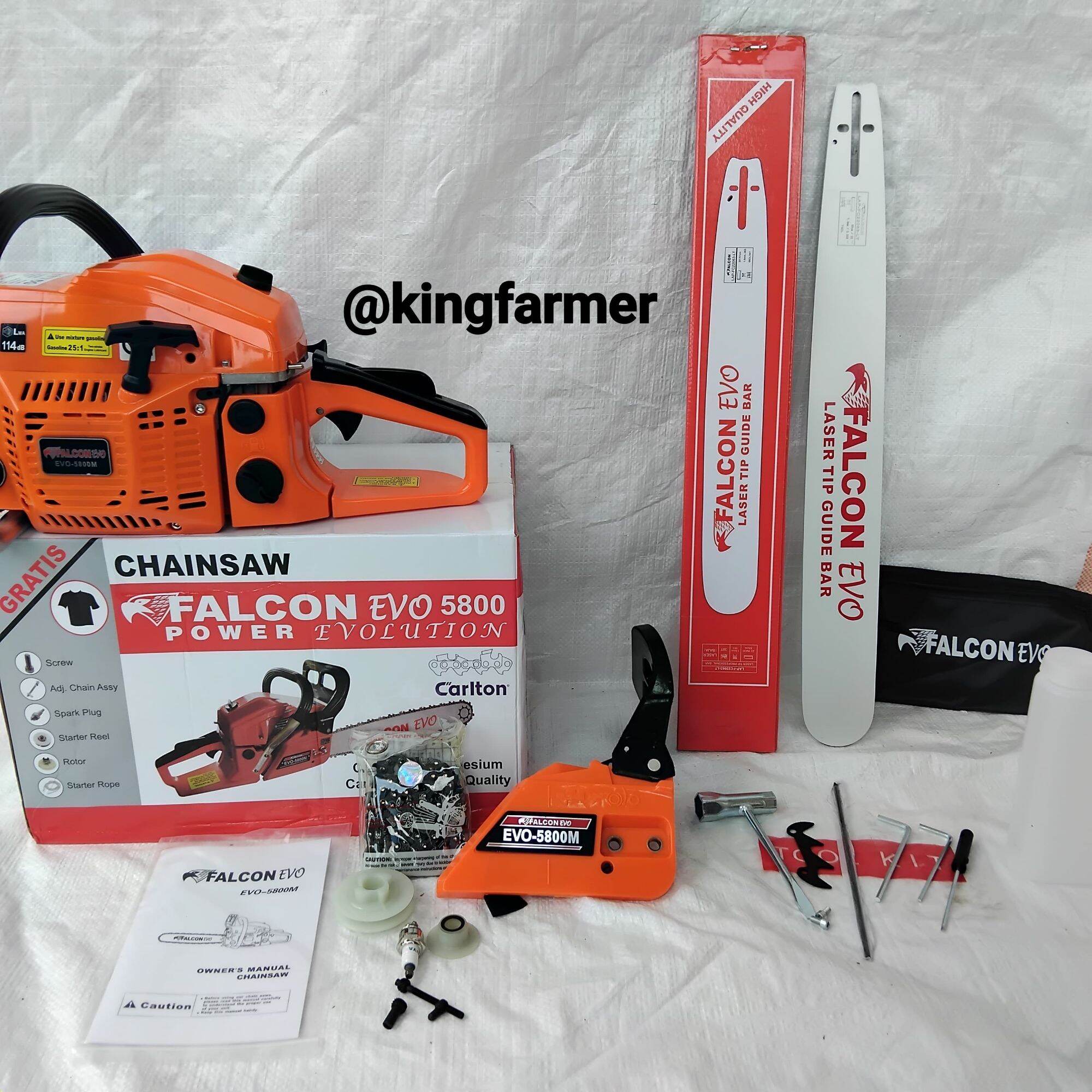 CHAINSAW 5800 FALCON 22 INCH / GERGAJI MESIN POTONG KAYU FALCON 5800 - Merek Falcon Harga 1,690,000 rupiah*Gratis Ongkir