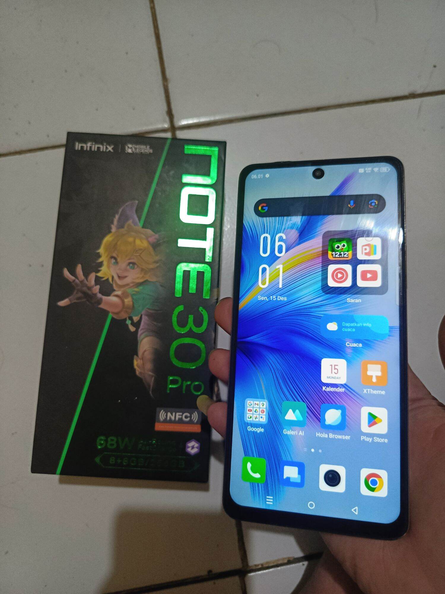 Infinix Note 30 Pro Nfc Ram 8Gb Rom 256Gb Second Hand Full Set Without Charger Normal Harga  1,385,000 Ringgit*Penghantaran Percuma