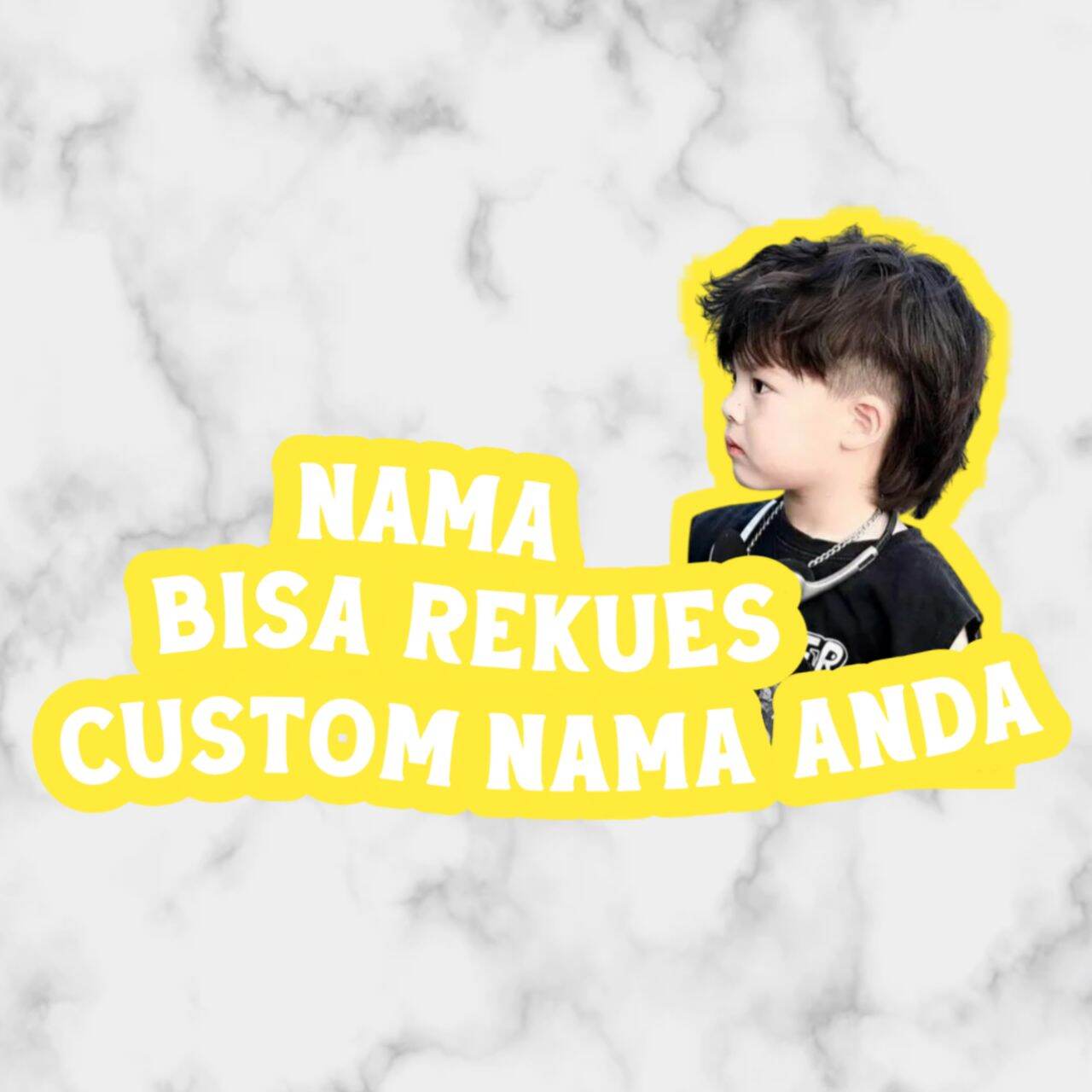 3pcs Stiker foto nama bisa custom sendiri free cutting