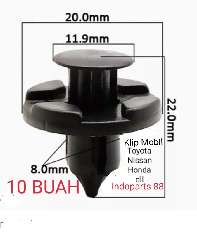 (10 Buah) KLIP BEMPER MOBIL HONDA KLIP BEMPER MOBIL NISSAN KANCING ...