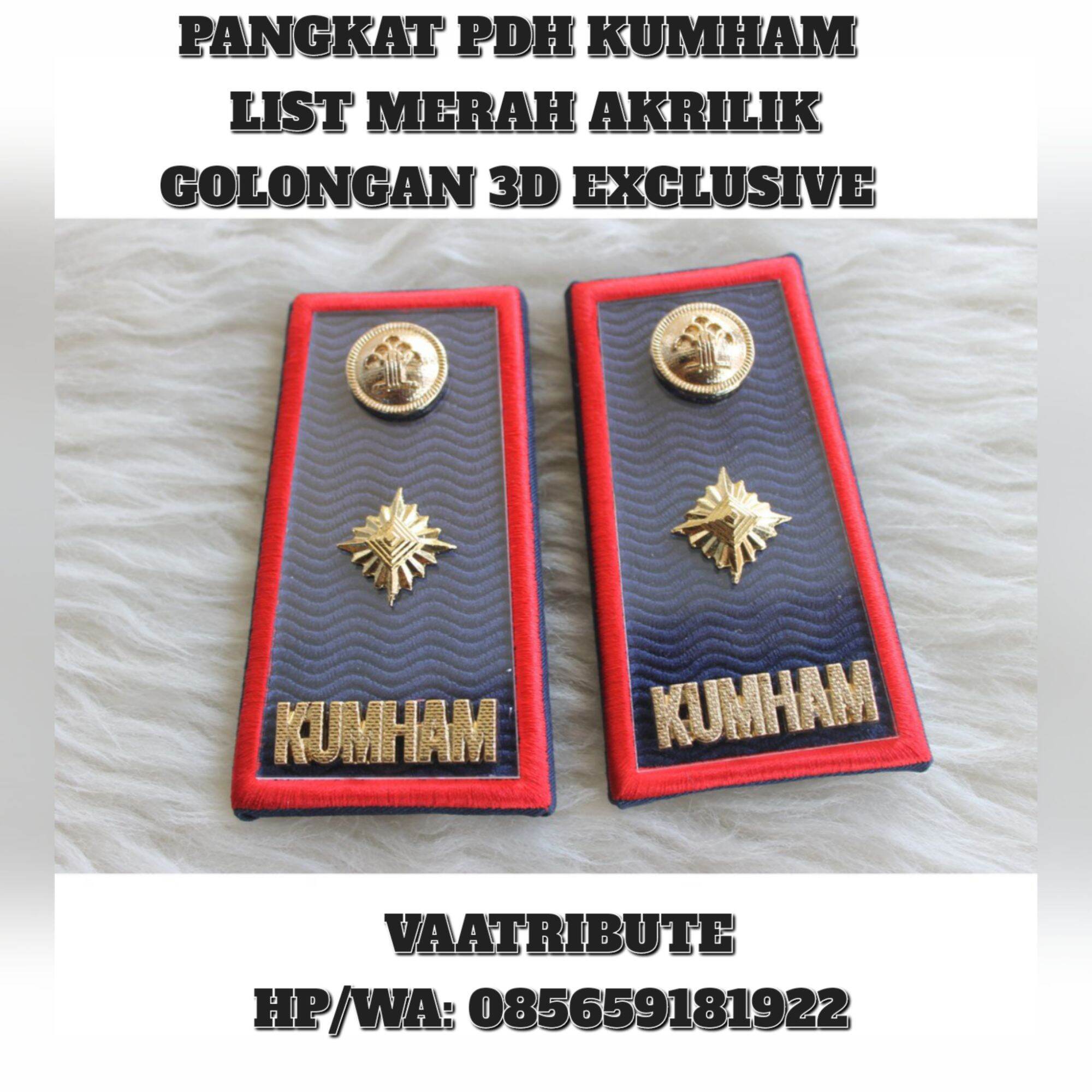 PANGKAT PDH KUMHAM GOLONGAN 3D LIST MERAH AKRILIK EXCLUSIVE - PANGKAT ...