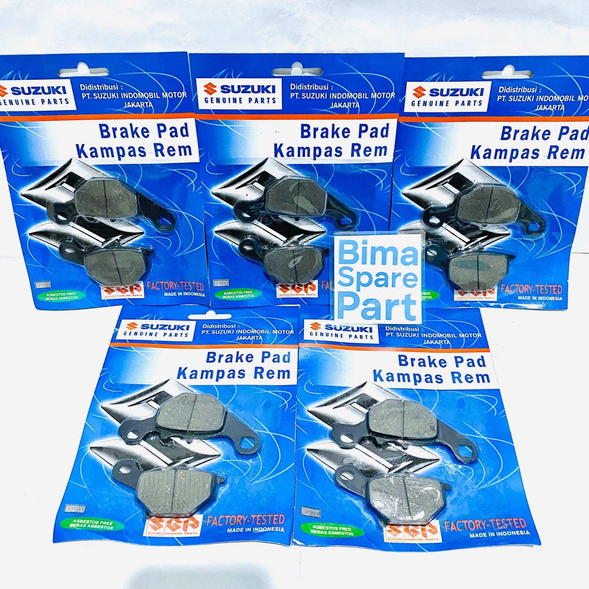 (Package of 5 Pcs) Suzuki Nex Front Disc Brake Pad Dispad Address Address Let's Sgp Harga 65,000 rupiah*Gratis Ongkir