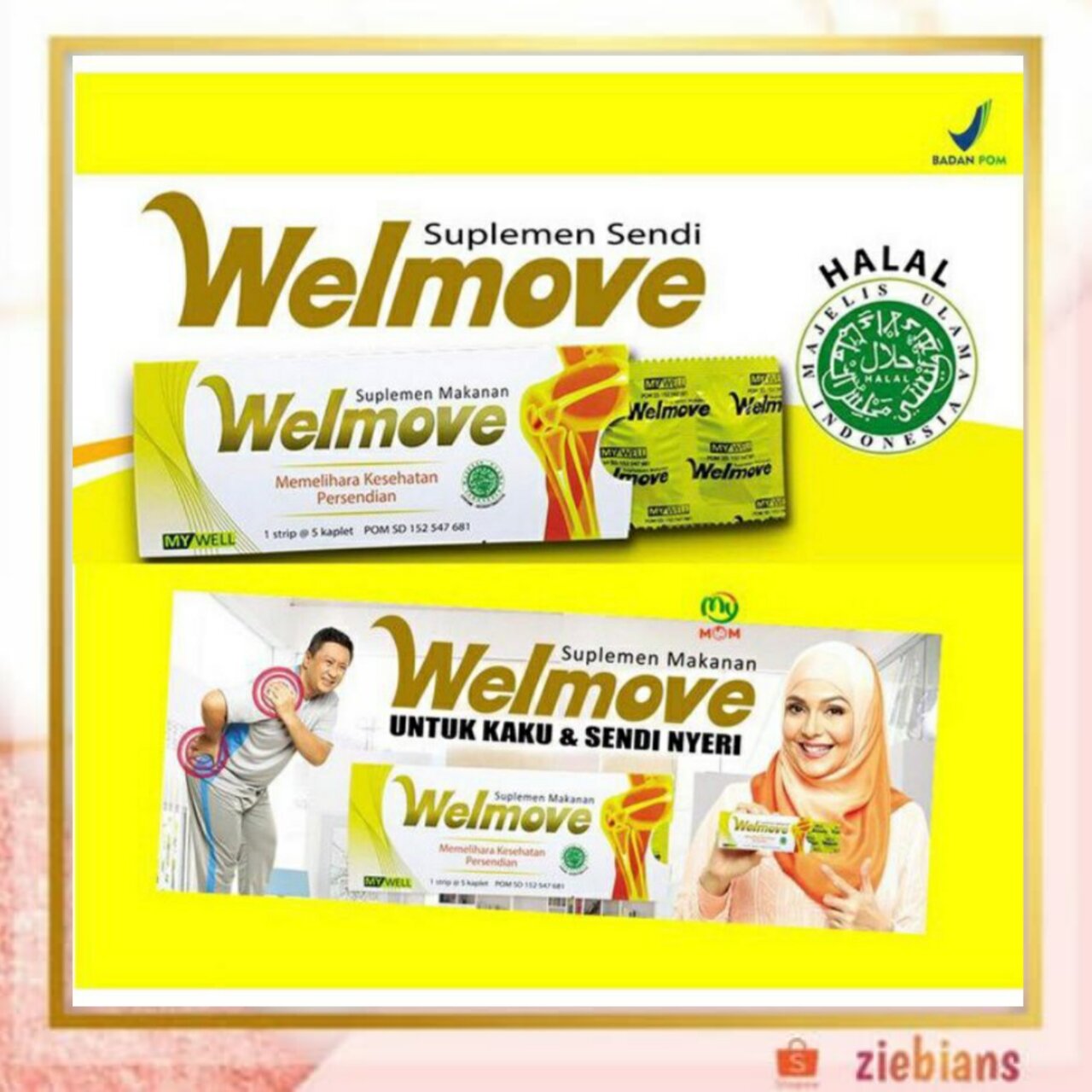 Welmove Glucosamin 500mg dan Chondroitin 400mg,obat Tulang ,sendi dan