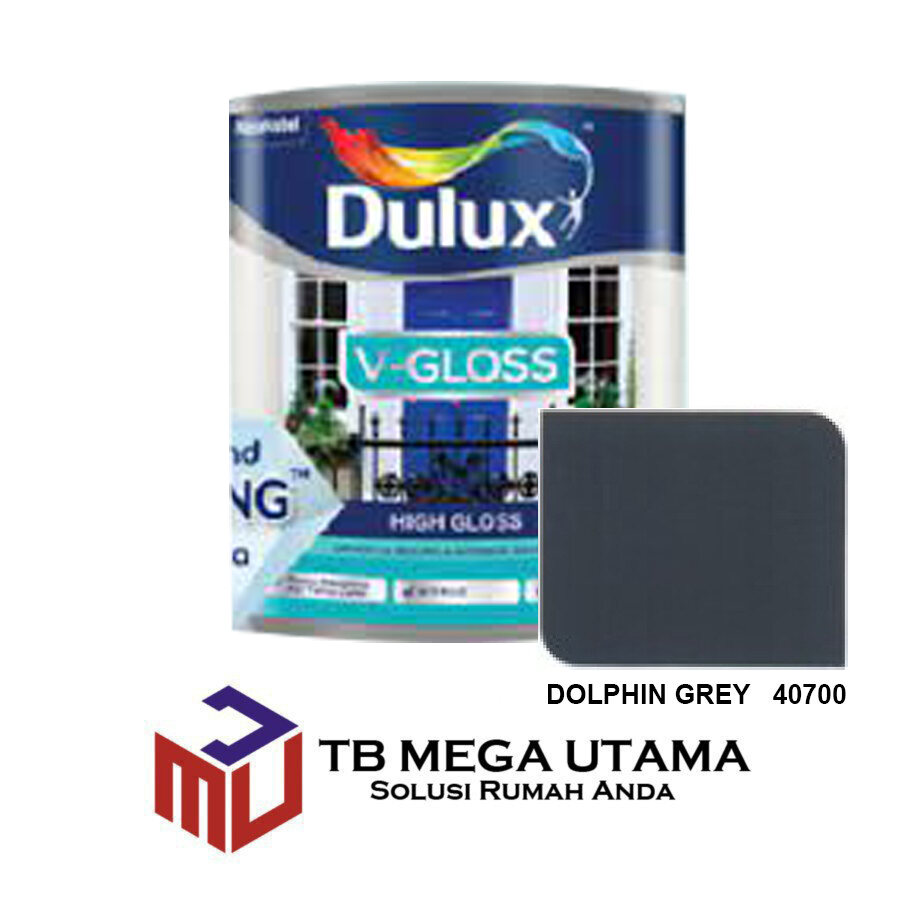 Dulux V Gloss Dolphin Grey Liter Cat Kayu Dan Besi