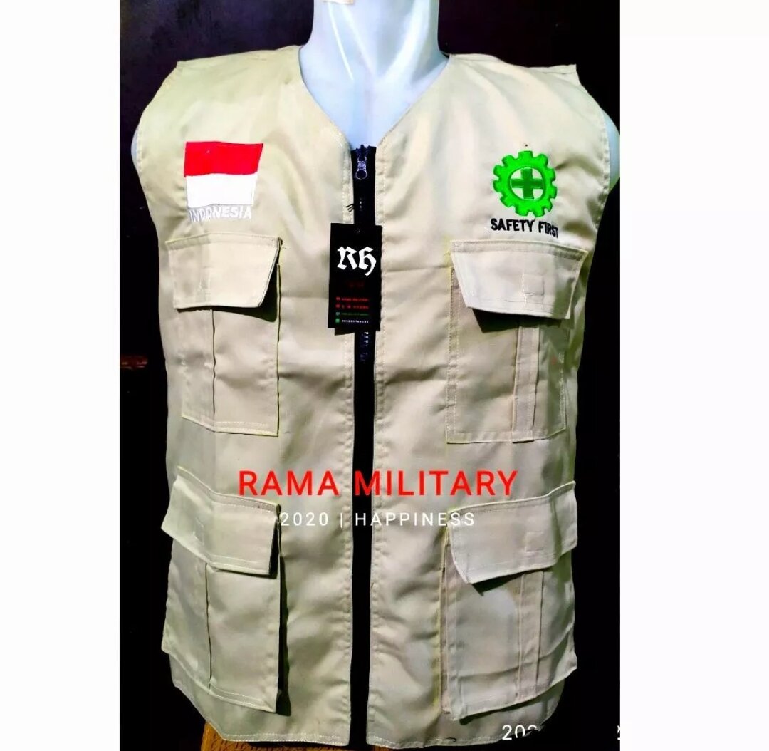 Rompi safety outdor warna krem bahan drill jahitan rapih | Lazada Indonesia