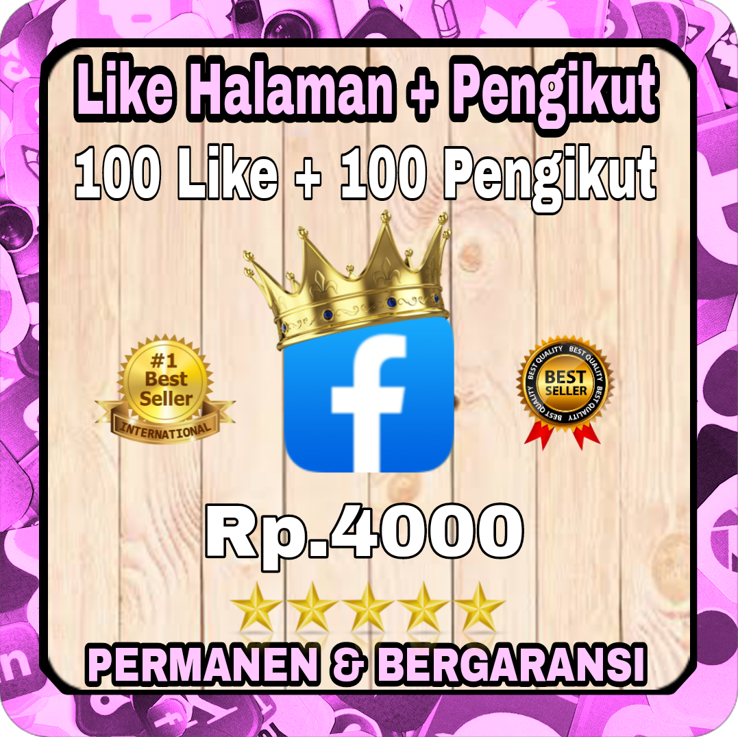 LIKE HALAMAN + FOLLOWERS FACEBOOK FANSPAGE PERMANEN Harga 20,000 rupiah*Gratis Ongkir