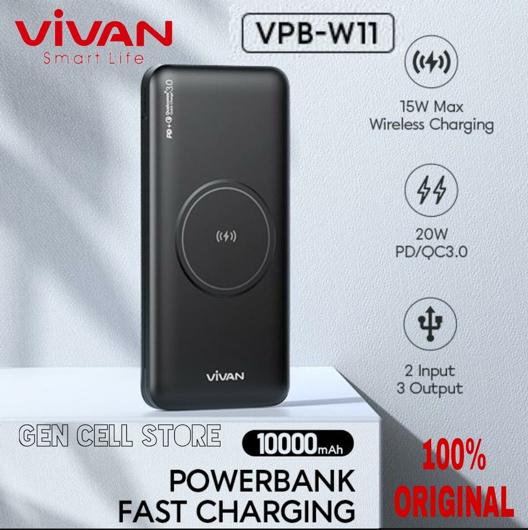 Power Bank Vivan Vpb W Mah Qc Pd W Fast Charging Wireless Charging W Max Lazada