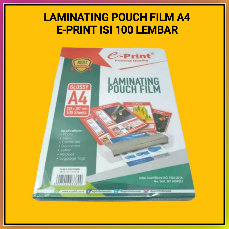 1 Pak Plastik Laminating A4 EPRINT Isi 100 Lembar Lazada Indonesia