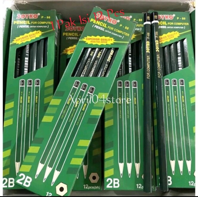 1 Pak Pensil 2b Joyko P-88 Hijau/Pensil Joyko (12 Pcs)