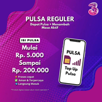 PULSA TRI THREE REGULER TERMURAH (Kirimkan Nomor HP Melalui Chat Seller)
