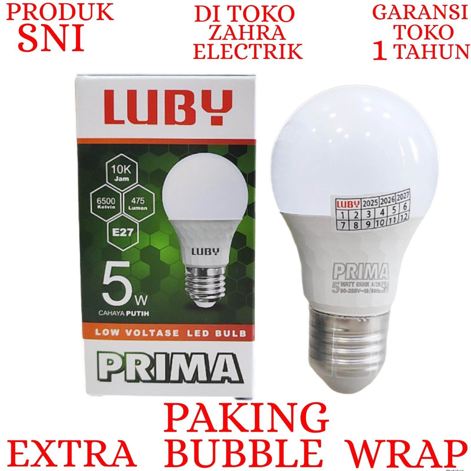 BOHLAM LED / LAMPU LED GARANSI 1 TAHUN LUBY PRIMA CAHAYA PUTIH
