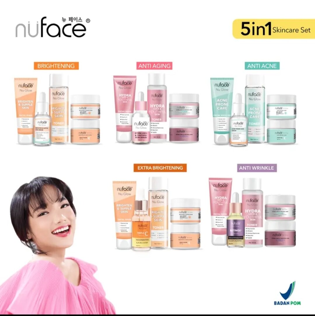 5in1 NUFACE Skincare Fuji Nu Glow paket nuface Brightening package