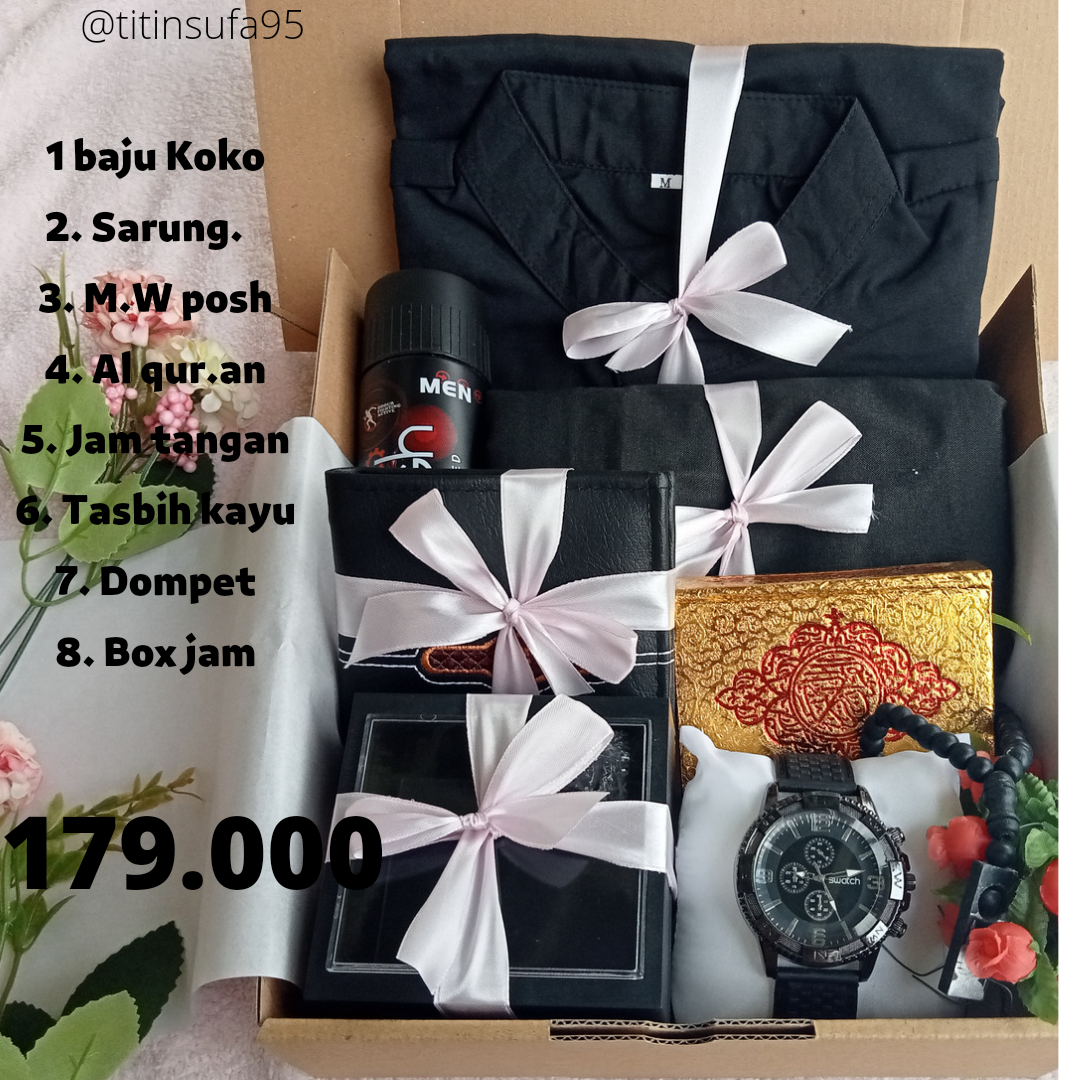 Paket Kado Hampers Cowok Muslim Lengkap Mewah Minimalis