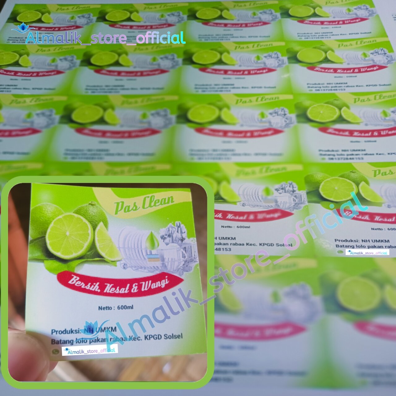 Stiker Label Sabun Cuci Piring Custom Nama Anti Air Stiker Label