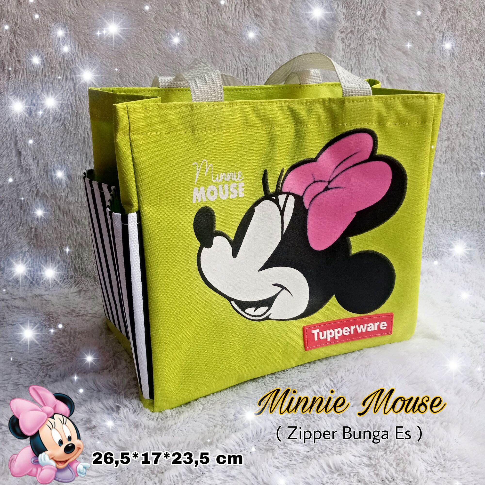Tas Bekal Minnie Mouse // Tupperware Minnie Bag ( Zipper Bunga Es ) |  Lazada Indonesia