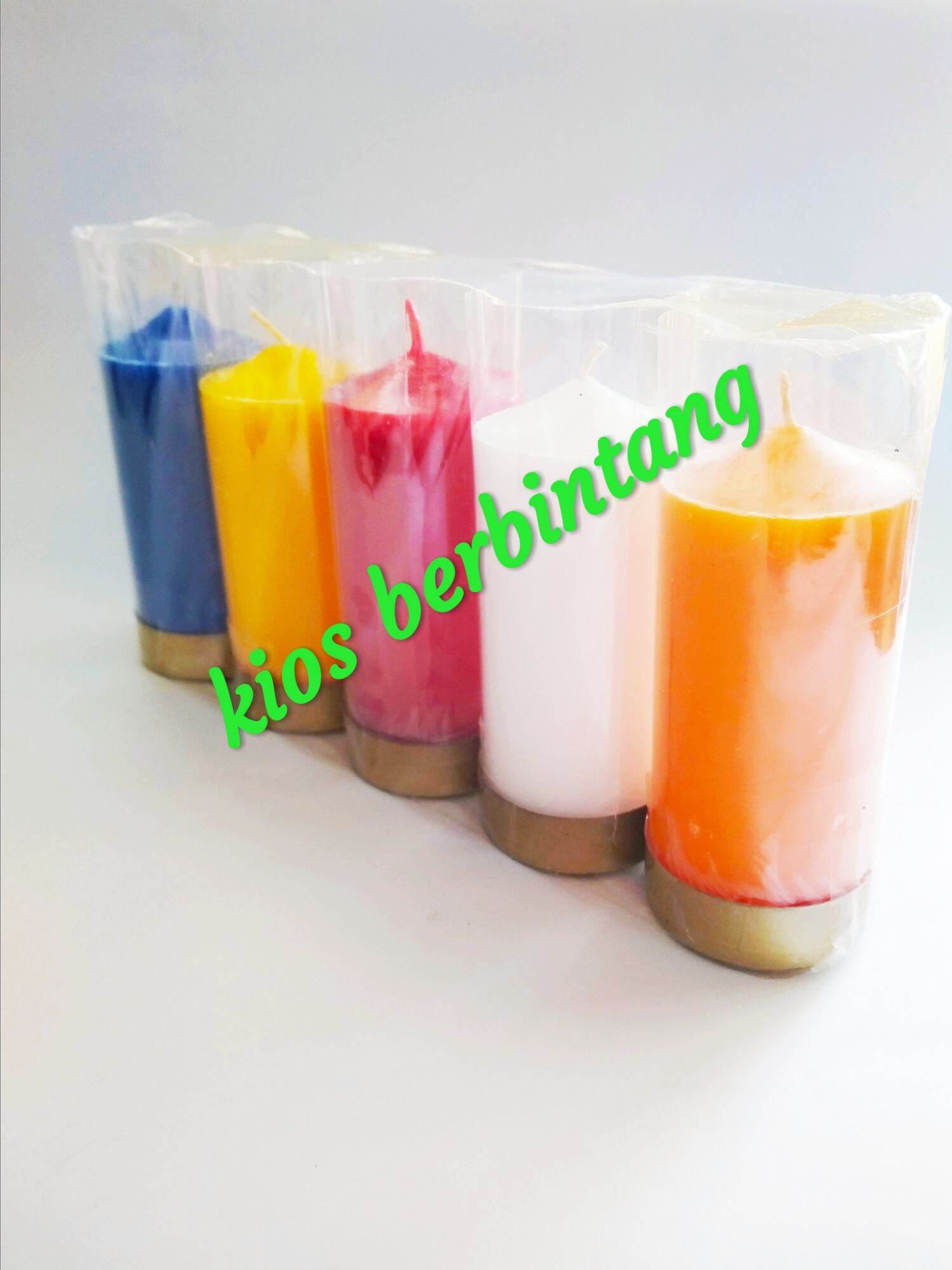 1/2 Kati Multi-Colored Candle Pillar Candle Prayer Candle 5 Colors